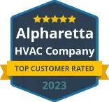 badge top client rated alpharetta hvac company 2023